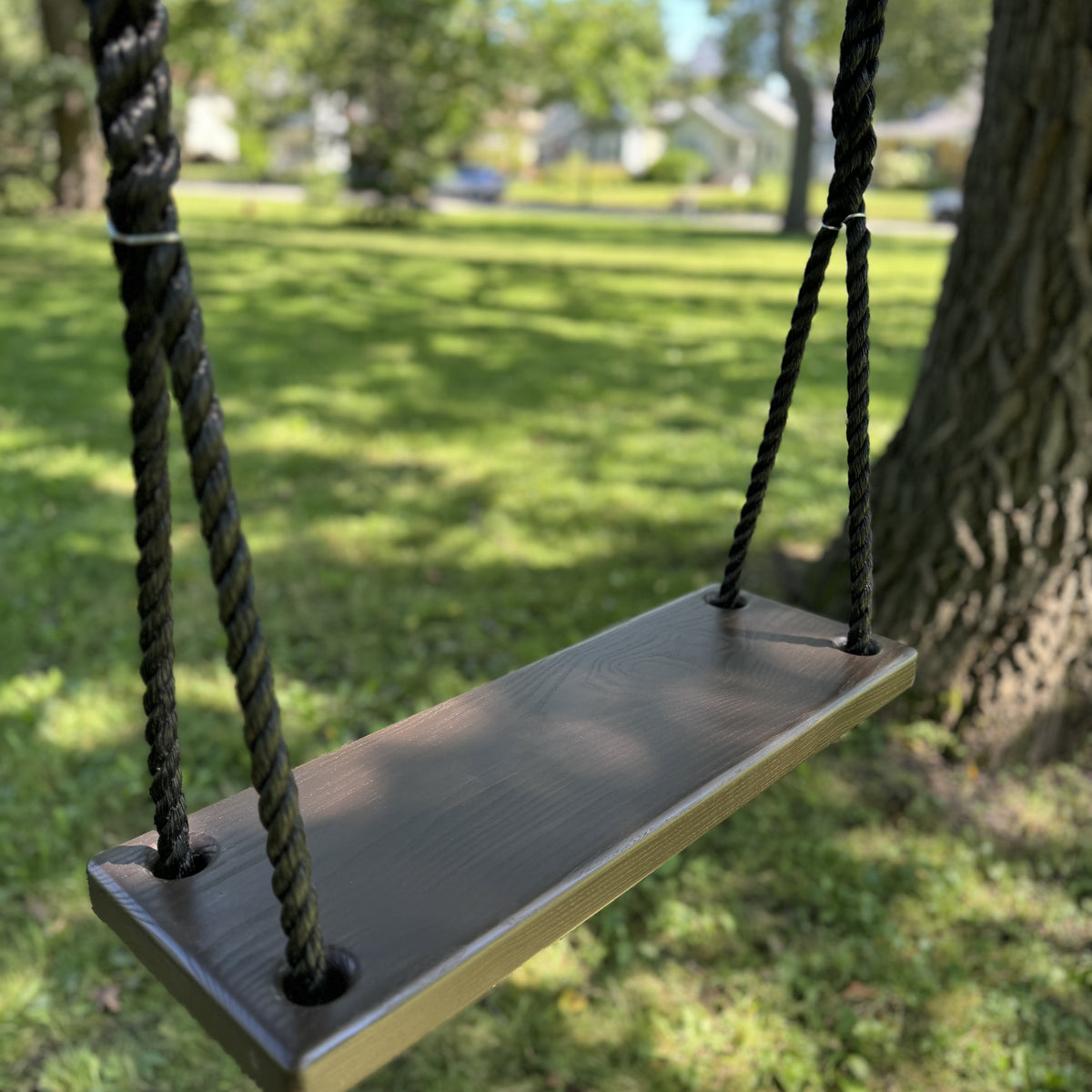 Dark Brown Stained Classic Bench Swing – The Original Tree Swing