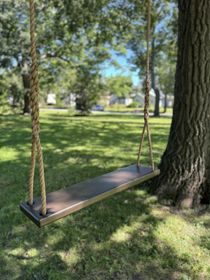 Dark Brown Stained Classic Bench Swing
