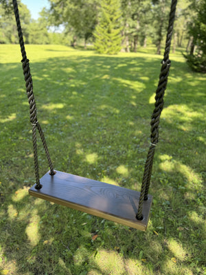 Dark Brown Stained Classic Bench Swing