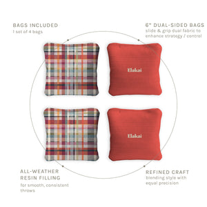 6-in Dual-Sided Cornhole Bags | Plaid Collection