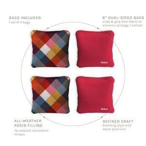 6-in Dual-Sided Cornhole Bags | Plaid Collection