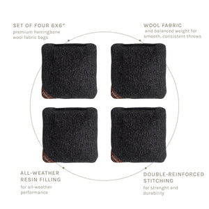 6-in Herringbone Cornhole Bags | Premium All-Weather Collection
