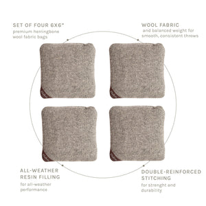 6-in Herringbone Cornhole Bags | Premium All-Weather Collection