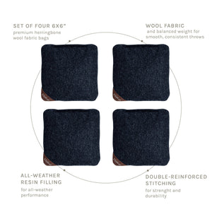 6-in Herringbone Cornhole Bags | Premium All-Weather Collection