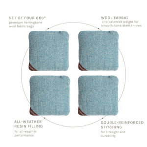 6-in Herringbone Cornhole Bags | Premium All-Weather Collection