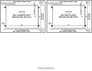 Amish Casual Rockford Daybed Swing Package with Included Cushions, Sofa, Pure White Paint