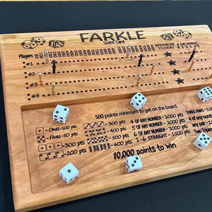 Solid Wood Farkle Rolling Tray & Scoreboard