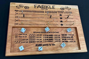 Solid Wood Farkle Rolling Tray & Scoreboard