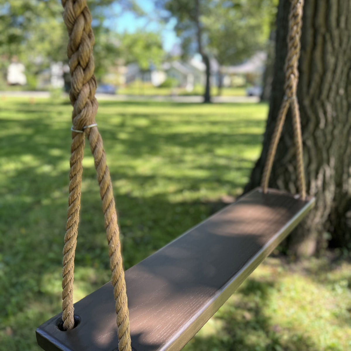 Dark Brown Stained Classic Bench Swing – The Original Tree Swing
