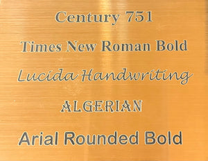 Custom Brass Colored Plaque