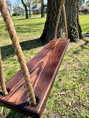 Walnut Stained Classic Bench Swing
