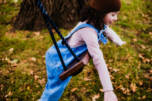 Dark Brown Stained DOUBLE Bench Swing