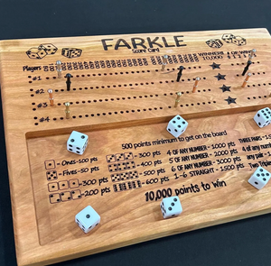 Solid Wood Farkle Rolling Tray & Scoreboard