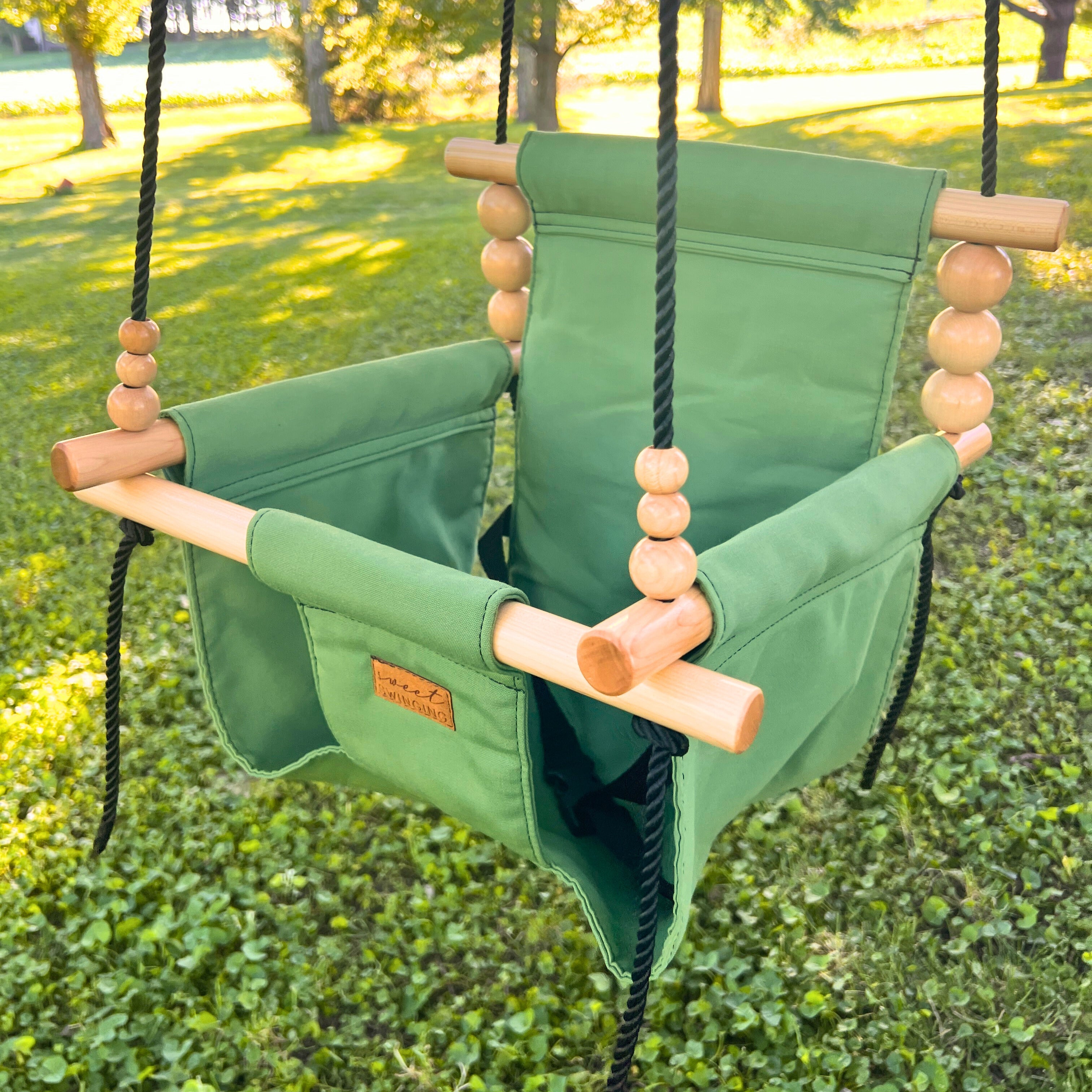 summer infant sweet sleep musical swing Sweet Swinging Premium Outdoor Baby & Toddler Swing-Sage Green 2 / 8' / Braided White (Only Available in 8')