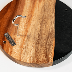 One of a Kind Black Epoxy Resin Live-Edge Wood Hook and Ring Toss Game
